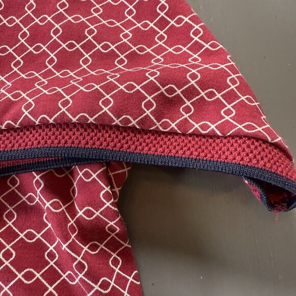 Denim And Flower Ricky Singh Red Patterned Polo 100% Cotton L - Picture 10 of 13